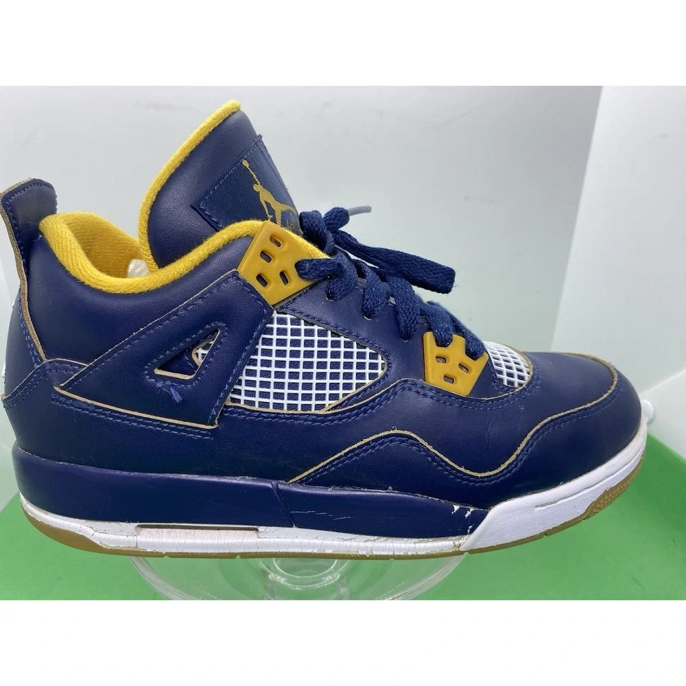 Nike Boys Air Jordan 4 408452-425 Blue Basketball Shoes Sneakers Size 5.5Y